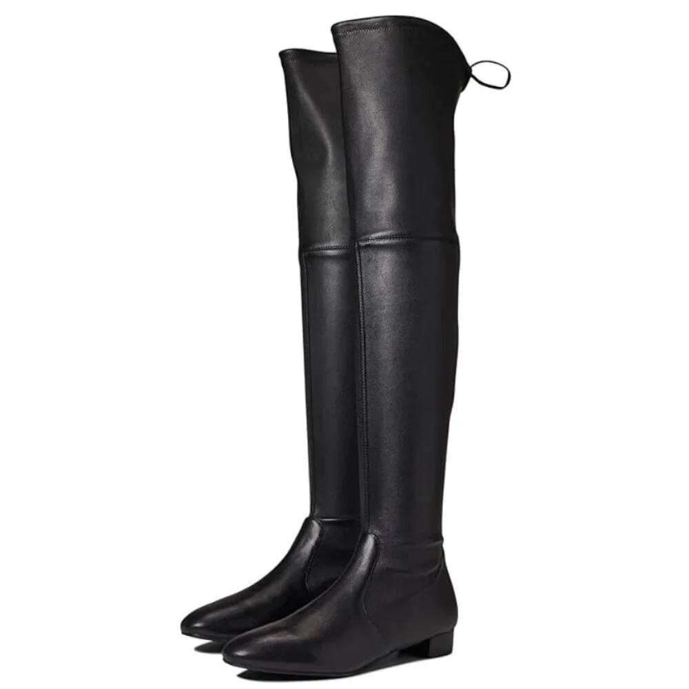 Stuart Weitzman Genna 25 City Boot Over the Knee Leather Black Size 36.5/6 NIB